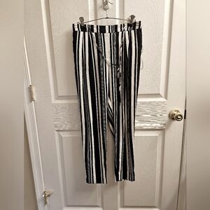 Zara Dress Jogger Pant Blue White Striped